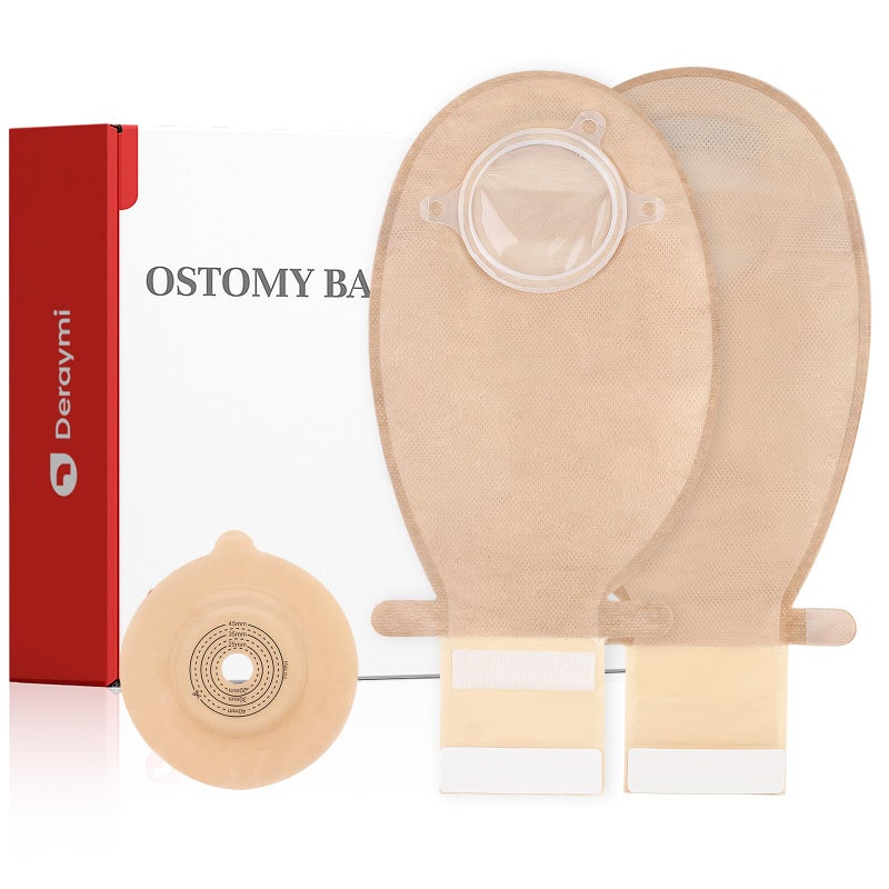 15 PCS Colostomy Bags Two Piece Convex Ostomy Bag Colostomy Supplies Drainable Ostomy Pouches for Uneven Wrinkled Skin Irregular Stoma Cuttofit 1545mm 10 x Bags5 x Convex Barriers